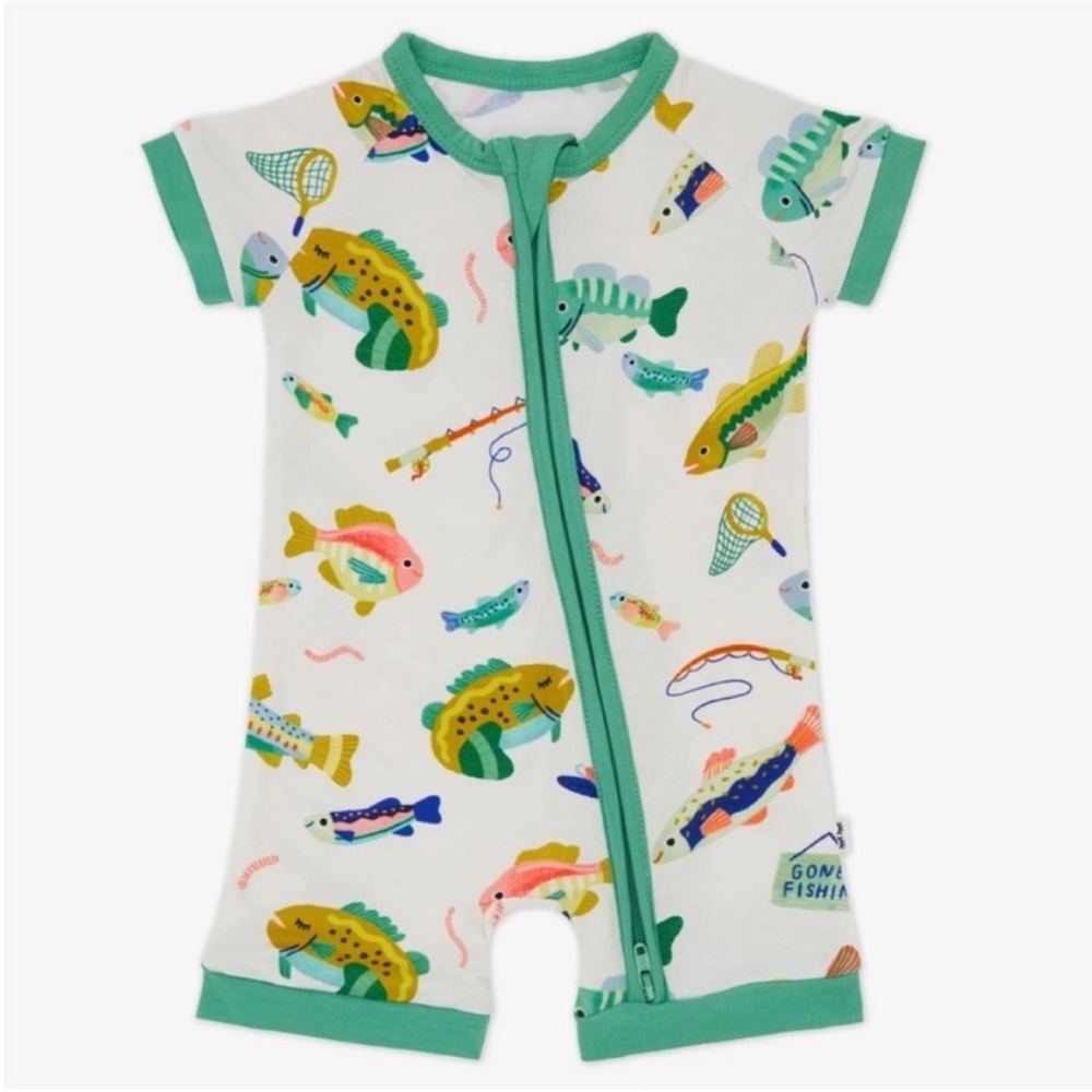 NWOT Little Sleepies Gone Fishin' Shorty
